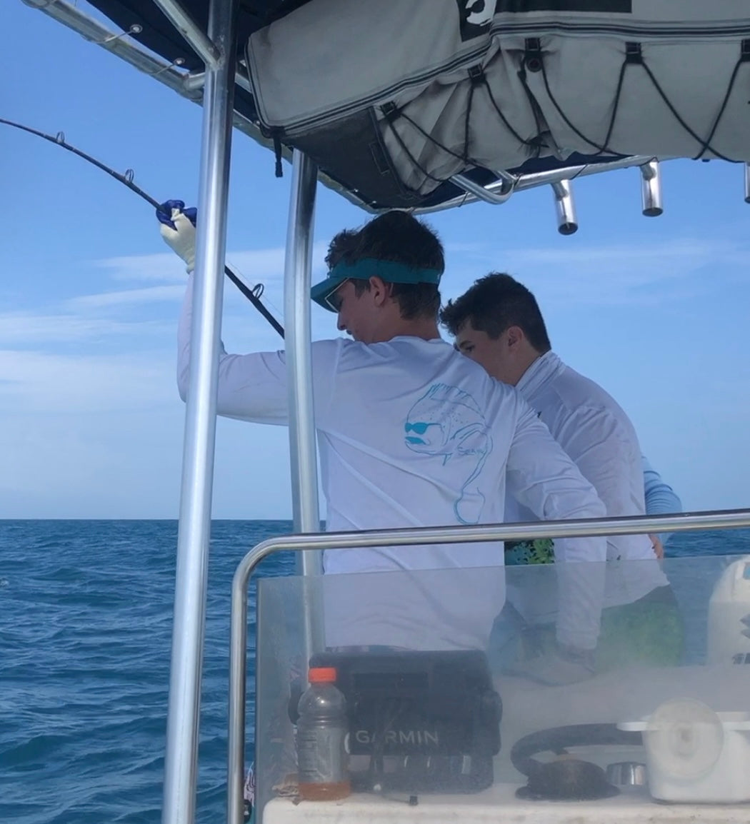 Long Sleeve UPF 50+ Performance Tee- Dolphin SeaMen