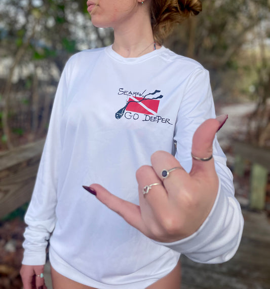Long Sleeve Performance Tee- Go Deeper- SeaMen